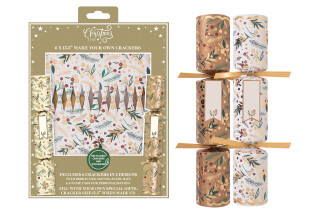 Christmas Time - Make your Own Large Christmas Cracker - 6 Pack - Cream & Gold