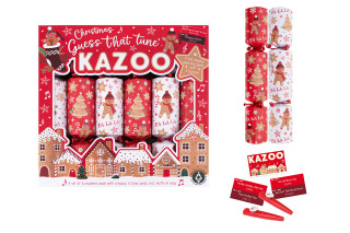 Christmas Time - 6 Family Game Crackers - Kazoo - Gingerbread Men