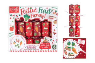 Christmas Time - 6 Family Game Crackers - Red - Festive Feast Frenzy