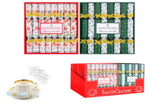 8 Mini Saucer Christmas Crackers - Nordic & Green