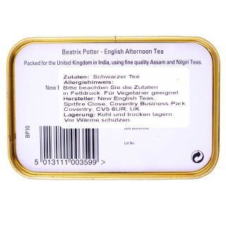 New English Teas - English Afternoon Tea 40 Tea Bags - Beatrix Potter "Peter Rabbit - Flopsy Bunny" Tin