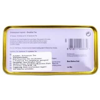 New English Teas - English Breakfast Tea 40 Tea Bags - Shakespeare Inspired