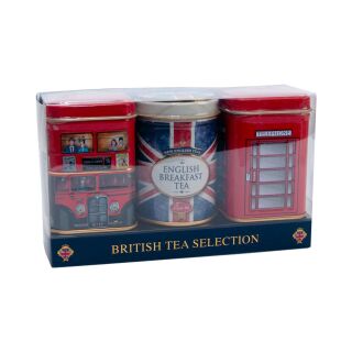 New English Teas - Loose Selection 24 x 3 x 25g - Union Jack and British Icons Tins