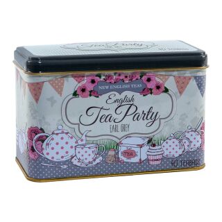 New English Teas - Earl Grey Tea 16 x 40 Tea Bags - English Tea Party Tin