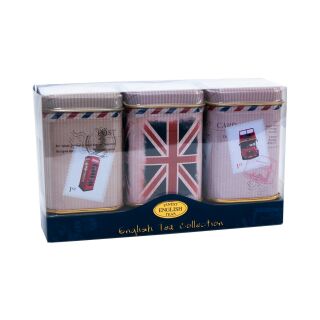 New English Teas - English Tea Loose Selection 24 x 3 x 25g - Vintage Post Card Tins