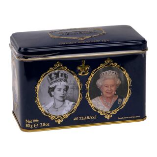 New English Teas - English Breakfast Tea 16 x 40 Tea Bags - Queen Elizabeth Tin