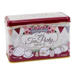New English Teas - English Breakfast Tea 16 x 40 Tea Bags - English Tea Party Tin