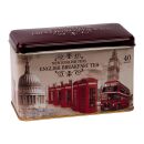 New English Teas - English Breakfast Tea 16 x 40 Tea Bags - British Vintage Tin