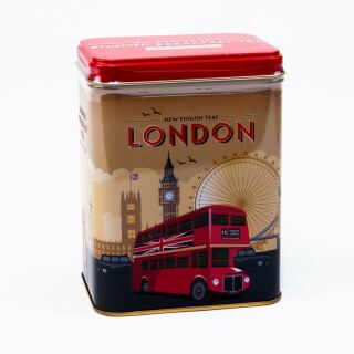 New English Teas - English Breakfast Tea 16 x 40 Tea Bags - Vintage London Travel Tin