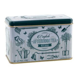 New English Teas - English Afternoon Tea 16 x 40 Tea Bags - Green Garden Tin