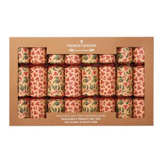 Harvey & Mason - Eco Christmas Cracker Extra Large Premium 8 Pack - Red Berry Christmas Crackers 13" with Table Cards