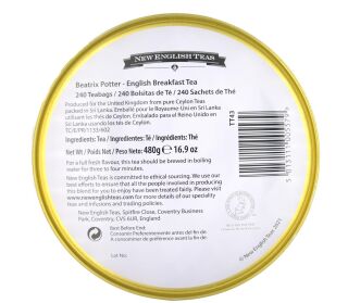 New English Teas - English Breakfast Tea 240 Tea Bags - Beatrix Potter Tin