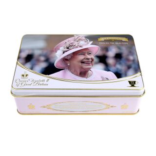 New English Teas - English Tea Selection (Breakfast, Earl Grey, Afternoon) 12 x 72 Tea Bags - Queen Elizabeth II Tin