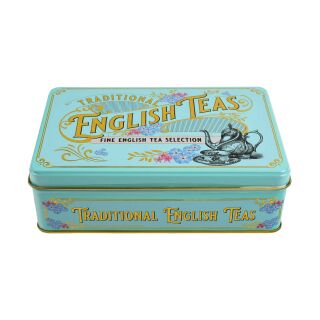 New English Teas - English Tea Selection (Breakfast, Earl Grey, Afternoon) 12 x 72 Tea Bags - Vintage Victorian Tin - Mint