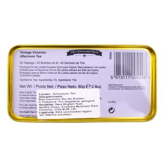 New English Teas - English Afternoon Tea 40 Tea Bags - Vintage Victorian Tin - White