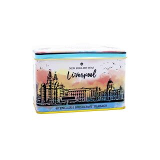New English Teas - English Breakfast Tea 16 x 40 Tea Bags - Liverpool Tin