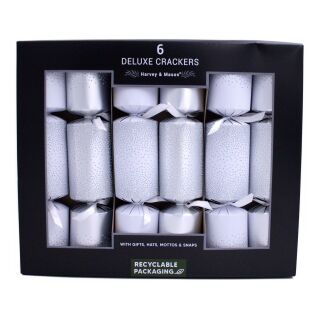 Harvey & Mason - 6 x 6 Large Deluxe Christmas Cracker  - Silver Scatter