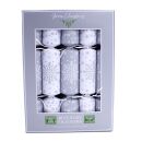 Green Christmas - 10 Large Luxury Eco Christmas Cracker - Silver & White - Snowflakes