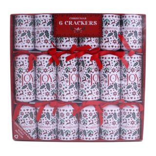 Christmas Cracker 6 x 6 Pack - White & Red - Christmas Joy with Biscuit Cutters