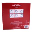 Christmas Cracker 6 x 6 Pack - White & Red - Christmas Joy with Biscuit Cutters