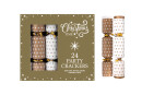 Christmas Time - 24 Party Crackers - Gold & White - Stars
