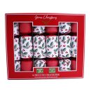 Green Christmas - 6 x 6 Large Deluxe Eco Christmas Cracker - Red & White - Holly