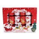 12 x 6 Mini Christmas Cracker -  Santa & Rudolph - with sticker, hat, motto and snap