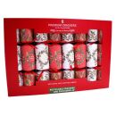 Harvey & Mason - 8 x 8 Extra Large Premium Eco Christmas Crackers - Red & White - Merry Christmas