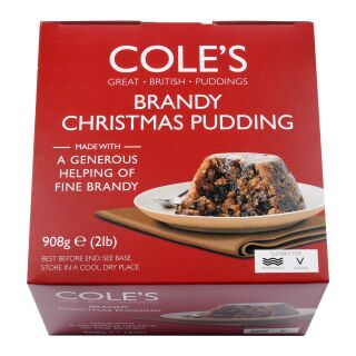 Cole's Traditional Brandy Christmas Pudding 6 x 908g