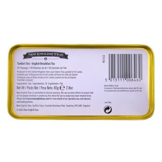 New English Teas - English Breakfast Tea 40 Tea Bags - Tankies Tea - Tank Museum Tin