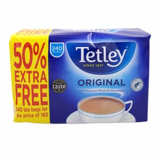 Tetley Original Tea 6 x 240 (160 + 80 Extra) Round Tea Bags 750g
