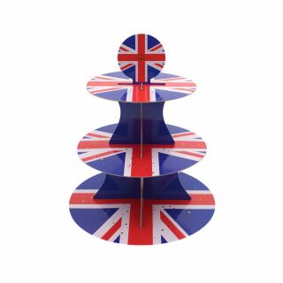 Union Jack 3-Tier Cake Stand 37.5cm - 6 Pack