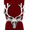 Harvey & Mason - 6 Napkin Rings - Silver - Stag Head