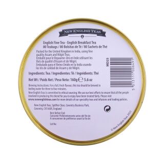 New English Teas - English Breakfast Tea 80 Tea Bags - Vintage Floral - Blush