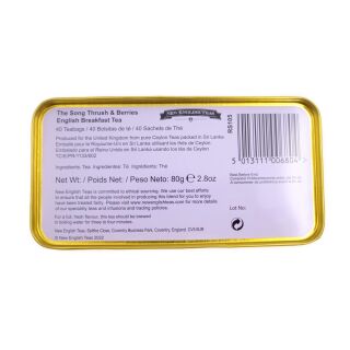 New English Teas - English Breakfast Tea 40 Tea Bags - The Song Thrush & Berries - Mint