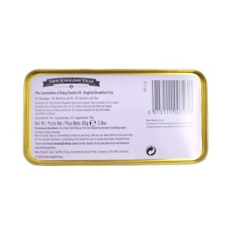 New English Teas - English Breakfast Tea 40 Tea Bags - The Coronation of HRH King Charles III Tin